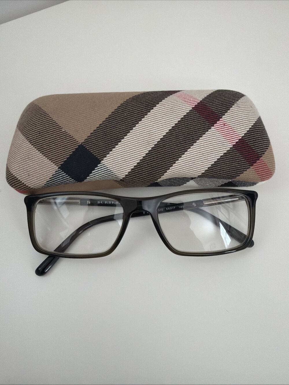 Burberry Brown/Gray Eyeglasses With Clamshell Case 54-17